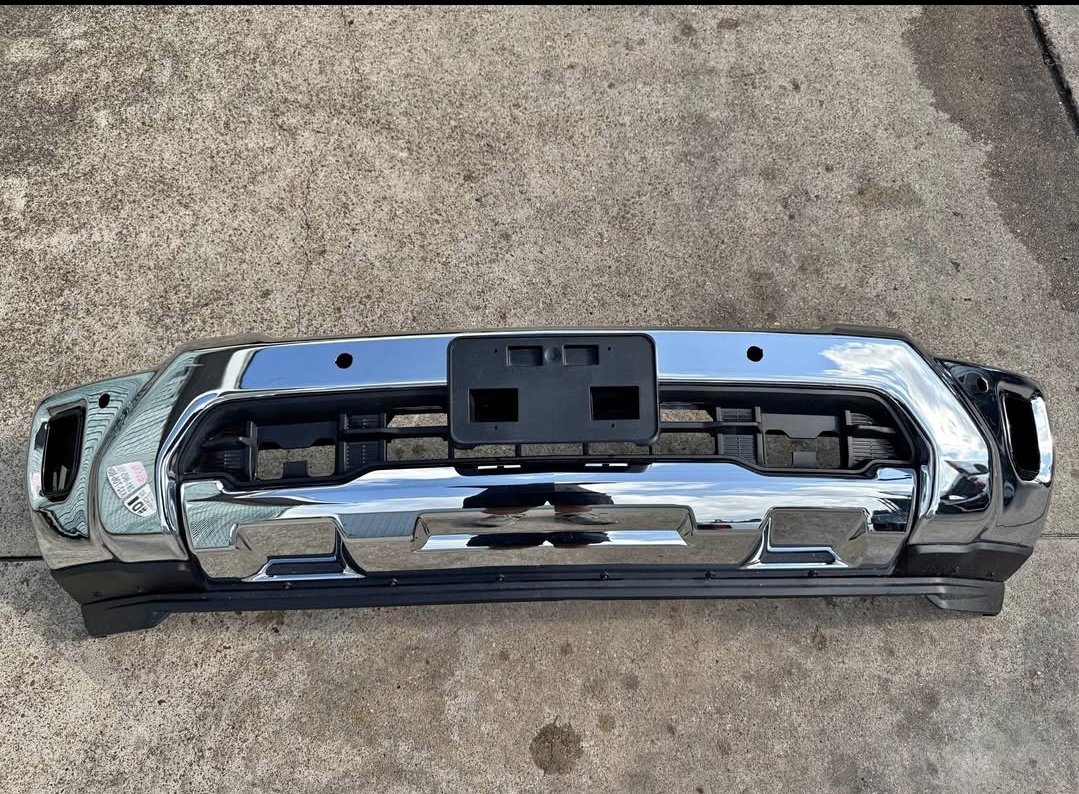 2024 2025 Chevrolet Silverado 2500 3500 Factory Chrome Front Bumper w/ Sensor Hole - Image 2