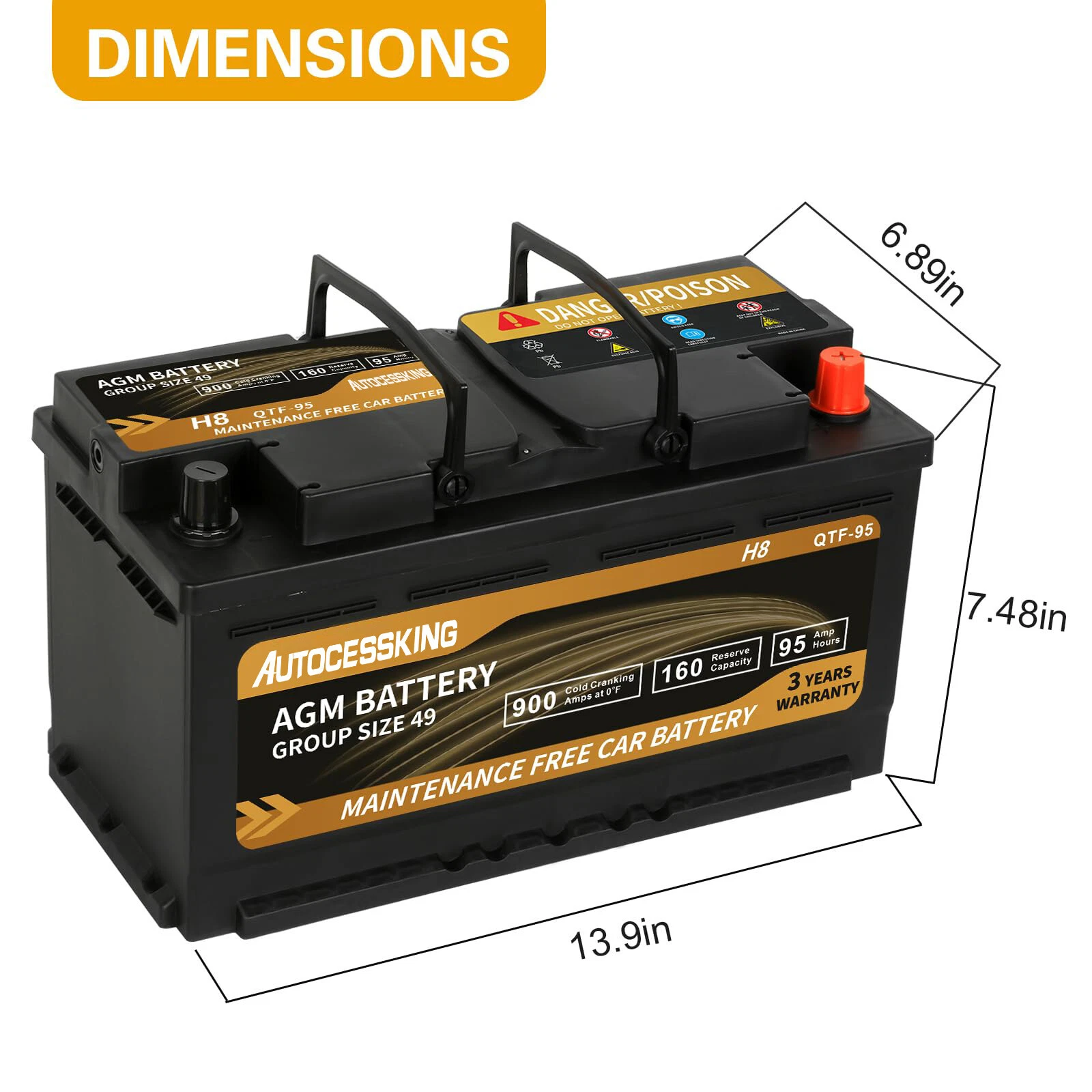 Group 65 AGM Battery — 850 CCA — Ford F-150 & Super Duty - Image 3